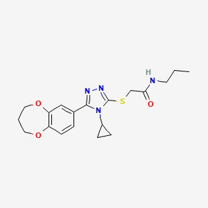 2-{[4-cyclopropyl-5-(3,4-dihydro-2H-1,5-benzodioxepin-7-yl)-4H-1,2,4-triazol-3-yl]sulfanyl}-N-propylacetamide