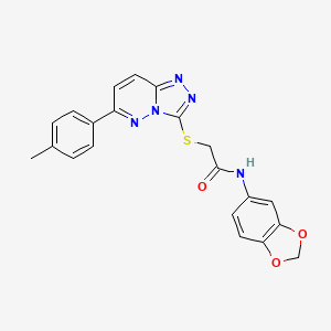 N-(benzo[d][1,3]dioxol-5-yl)-2-((6-(p-tolyl)-[1,2,4]triazolo[4,3-b]pyridazin-3-yl)thio)acetamide