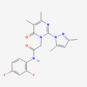 N-(2,4-difluorophenyl)-2-(2-(3,5-dimethyl-1H-pyrazol-1-yl)-4,5-dimethyl-6-oxopyrimidin-1(6H)-yl)acetamide