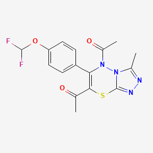 1-{7-Acetyl-6-[4-(difluoromethoxy)phenyl]-3-methyl-5H-[1,2,4]triazolo[3,4-B][1,3,4]thiadiazin-5-YL}ethan-1-one