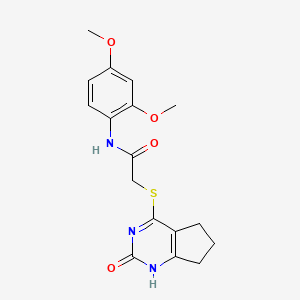 molecular formula C17H19N3O4S B11249067 N-(2,4-Dimethoxyphenyl)-2-({2-oxo-1H,2H,5H,6H,7H-cyclopenta[D]pyrimidin-4-YL}sulfanyl)acetamide 