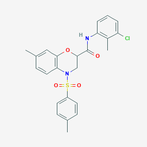 N-(3-chloro-2-methylphenyl)-7-methyl-4-[(4-methylphenyl)sulfonyl]-3,4-dihydro-2H-1,4-benzoxazine-2-carboxamide