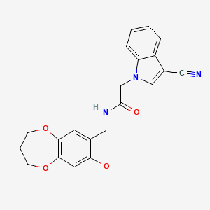 2-(3-cyano-1H-indol-1-yl)-N-[(8-methoxy-3,4-dihydro-2H-1,5-benzodioxepin-7-yl)methyl]acetamide