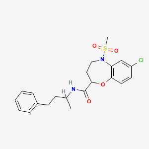 7-chloro-5-(methylsulfonyl)-N-(4-phenylbutan-2-yl)-2,3,4,5-tetrahydro-1,5-benzoxazepine-2-carboxamide