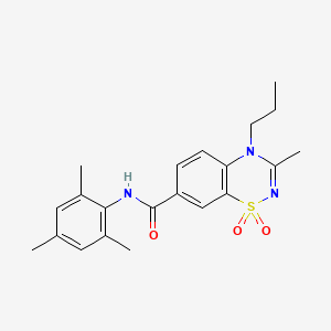 molecular formula C21H25N3O3S B11249144 N-mesityl-3-methyl-4-propyl-4H-1,2,4-benzothiadiazine-7-carboxamide 1,1-dioxide 