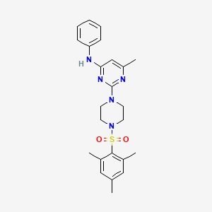 2-(4-(mesitylsulfonyl)piperazin-1-yl)-6-methyl-N-phenylpyrimidin-4-amine