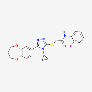 2-{[4-cyclopropyl-5-(3,4-dihydro-2H-1,5-benzodioxepin-7-yl)-4H-1,2,4-triazol-3-yl]sulfanyl}-N-(2-fluorophenyl)acetamide