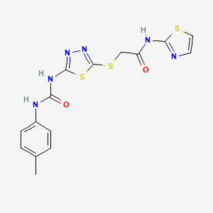 N-(thiazol-2-yl)-2-((5-(3-(p-tolyl)ureido)-1,3,4-thiadiazol-2-yl)thio)acetamide