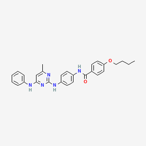 molecular formula C28H29N5O2 B11249187 4-Butoxy-N-(4-{[4-methyl-6-(phenylamino)pyrimidin-2-YL]amino}phenyl)benzamide 