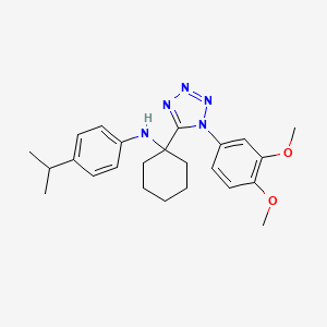 molecular formula C24H31N5O2 B11249189 N-{1-[1-(3,4-dimethoxyphenyl)-1H-tetrazol-5-yl]cyclohexyl}-4-(propan-2-yl)aniline 