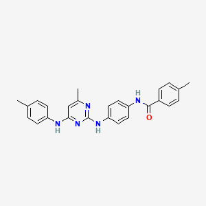 4-methyl-N-(4-((4-methyl-6-(p-tolylamino)pyrimidin-2-yl)amino)phenyl)benzamide