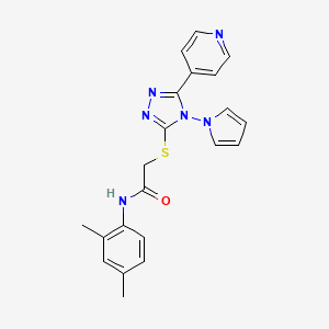 molecular formula C21H20N6OS B11249211 N-(2,4-dimethylphenyl)-2-{[5-(pyridin-4-yl)-4-(1H-pyrrol-1-yl)-4H-1,2,4-triazol-3-yl]sulfanyl}acetamide 