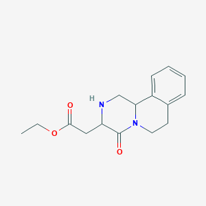 molecular formula C16H20N2O3 B11249224 Ethyl (4-oxo-1,3,4,6,7,11b-hexahydro-2H-pyrazino[2,1-a]isoquinolin-3-yl)acetate 