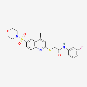 N-(3-Fluorophenyl)-2-{[4-methyl-6-(morpholine-4-sulfonyl)quinolin-2-YL]sulfanyl}acetamide