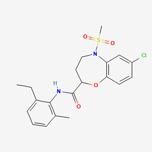 7-chloro-N-(2-ethyl-6-methylphenyl)-5-(methylsulfonyl)-2,3,4,5-tetrahydro-1,5-benzoxazepine-2-carboxamide