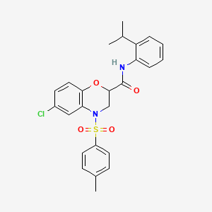 6-chloro-4-[(4-methylphenyl)sulfonyl]-N-[2-(propan-2-yl)phenyl]-3,4-dihydro-2H-1,4-benzoxazine-2-carboxamide