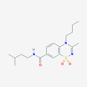 4-butyl-3-methyl-N-(3-methylbutyl)-4H-1,2,4-benzothiadiazine-7-carboxamide 1,1-dioxide