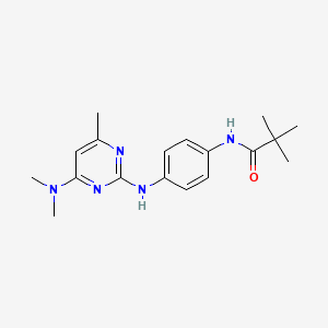 molecular formula C18H25N5O B11249262 N-(4-{[4-(dimethylamino)-6-methylpyrimidin-2-yl]amino}phenyl)-2,2-dimethylpropanamide 