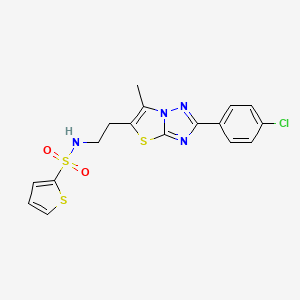 N-{2-[2-(4-chlorophenyl)-6-methyl-[1,2,4]triazolo[3,2-b][1,3]thiazol-5-yl]ethyl}thiophene-2-sulfonamide