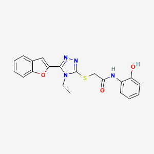 2-{[5-(1-benzofuran-2-yl)-4-ethyl-4H-1,2,4-triazol-3-yl]sulfanyl}-N-(2-hydroxyphenyl)acetamide