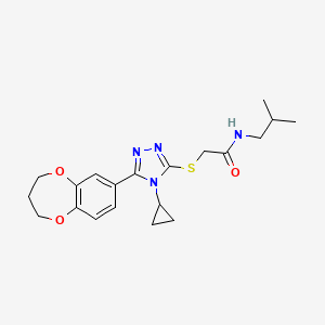 2-{[4-cyclopropyl-5-(3,4-dihydro-2H-1,5-benzodioxepin-7-yl)-4H-1,2,4-triazol-3-yl]sulfanyl}-N-(2-methylpropyl)acetamide