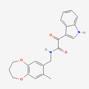 molecular formula C21H20N2O4 B11249333 2-(1H-indol-3-yl)-N-[(8-methyl-3,4-dihydro-2H-1,5-benzodioxepin-7-yl)methyl]-2-oxoacetamide 