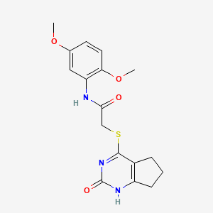 molecular formula C17H19N3O4S B11249338 N-(2,5-Dimethoxyphenyl)-2-({2-oxo-1H,2H,5H,6H,7H-cyclopenta[D]pyrimidin-4-YL}sulfanyl)acetamide 