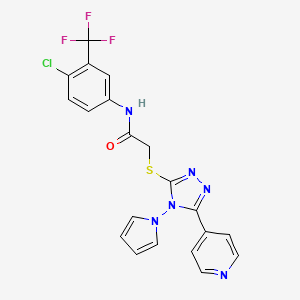 N-[4-chloro-3-(trifluoromethyl)phenyl]-2-{[5-(pyridin-4-yl)-4-(1H-pyrrol-1-yl)-4H-1,2,4-triazol-3-yl]sulfanyl}acetamide