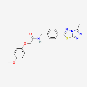 molecular formula C20H19N5O3S B11249354 2-(4-methoxyphenoxy)-N-[4-(3-methyl[1,2,4]triazolo[3,4-b][1,3,4]thiadiazol-6-yl)benzyl]acetamide CAS No. 955314-87-1