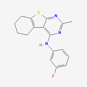 molecular formula C17H16FN3S B11249357 N-(3-fluorophenyl)-2-methyl-5,6,7,8-tetrahydro[1]benzothieno[2,3-d]pyrimidin-4-amine 