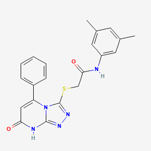 molecular formula C21H19N5O2S B11249361 N-(3,5-dimethylphenyl)-2-((7-oxo-5-phenyl-7,8-dihydro-[1,2,4]triazolo[4,3-a]pyrimidin-3-yl)thio)acetamide 