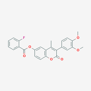 3-(3,4-dimethoxyphenyl)-4-methyl-2-oxo-2H-chromen-6-yl 2-fluorobenzoate