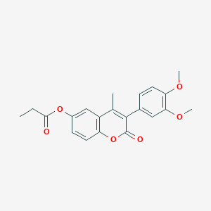 3-(3,4-dimethoxyphenyl)-4-methyl-2-oxo-2H-chromen-6-yl propanoate