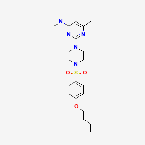 molecular formula C21H31N5O3S B11249373 2-(4-((4-butoxyphenyl)sulfonyl)piperazin-1-yl)-N,N,6-trimethylpyrimidin-4-amine 