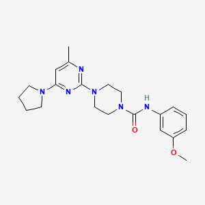 molecular formula C21H28N6O2 B11249389 N-(3-Methoxyphenyl)-4-[4-methyl-6-(pyrrolidin-1-YL)pyrimidin-2-YL]piperazine-1-carboxamide 