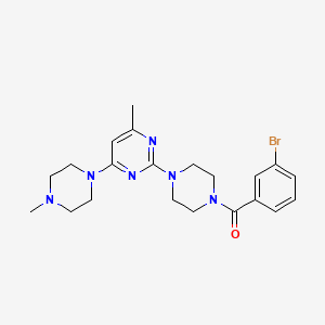 molecular formula C21H27BrN6O B11249390 2-[4-(3-Bromobenzoyl)piperazin-1-yl]-4-methyl-6-(4-methylpiperazin-1-yl)pyrimidine 