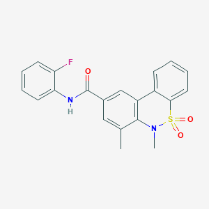 N-(2-fluorophenyl)-6,7-dimethyl-6H-dibenzo[c,e][1,2]thiazine-9-carboxamide 5,5-dioxide