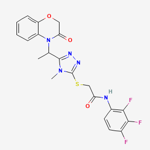 2-({4-methyl-5-[1-(3-oxo-2,3-dihydro-4H-1,4-benzoxazin-4-yl)ethyl]-4H-1,2,4-triazol-3-yl}sulfanyl)-N-(2,3,4-trifluorophenyl)acetamide