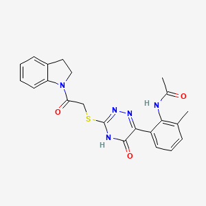 N-[2-(3-{[2-(2,3-Dihydro-1H-indol-1-YL)-2-oxoethyl]sulfanyl}-5-oxo-4,5-dihydro-1,2,4-triazin-6-YL)-6-methylphenyl]acetamide