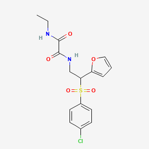 molecular formula C16H17ClN2O5S B11249414 N'-[2-(4-Chlorobenzenesulfonyl)-2-(furan-2-YL)ethyl]-N-ethylethanediamide 