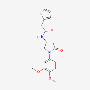 N-(1-(3,4-dimethoxyphenyl)-5-oxopyrrolidin-3-yl)-2-(thiophen-2-yl)acetamide