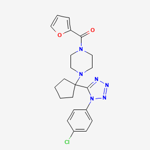 (4-{1-[1-(4-chlorophenyl)-1H-tetrazol-5-yl]cyclopentyl}piperazin-1-yl)(furan-2-yl)methanone