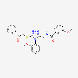 3-Methoxy-N-{[4-(2-methoxyphenyl)-5-[(2-oxo-2-phenylethyl)sulfanyl]-4H-1,2,4-triazol-3-YL]methyl}benzamide