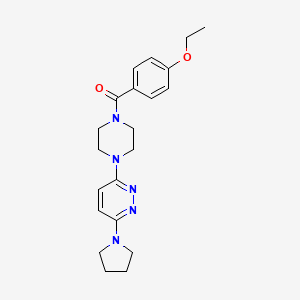 molecular formula C21H27N5O2 B11249510 3-[4-(4-Ethoxybenzoyl)piperazin-1-YL]-6-(pyrrolidin-1-YL)pyridazine 