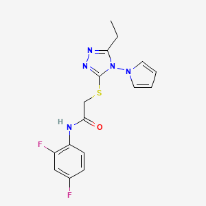 N-(2,4-difluorophenyl)-2-{[5-ethyl-4-(1H-pyrrol-1-yl)-4H-1,2,4-triazol-3-yl]sulfanyl}acetamide