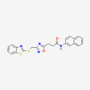 3-{3-[(1,3-benzothiazol-2-ylsulfanyl)methyl]-1,2,4-oxadiazol-5-yl}-N-(naphthalen-2-yl)propanamide