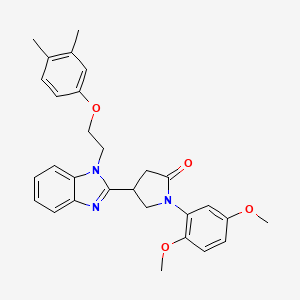 1-(2,5-dimethoxyphenyl)-4-{1-[2-(3,4-dimethylphenoxy)ethyl]-1H-benzimidazol-2-yl}pyrrolidin-2-one