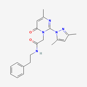 2-(2-(3,5-dimethyl-1H-pyrazol-1-yl)-4-methyl-6-oxopyrimidin-1(6H)-yl)-N-phenethylacetamide