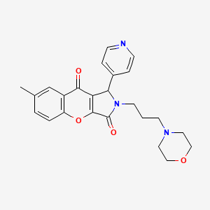 molecular formula C24H25N3O4 B11249535 7-Methyl-2-[3-(morpholin-4-yl)propyl]-1-(pyridin-4-yl)-1,2-dihydrochromeno[2,3-c]pyrrole-3,9-dione 