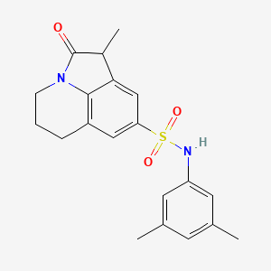 molecular formula C20H22N2O3S B11249565 N-(3,5-dimethylphenyl)-1-methyl-2-oxo-1,2,5,6-tetrahydro-4H-pyrrolo[3,2,1-ij]quinoline-8-sulfonamide 